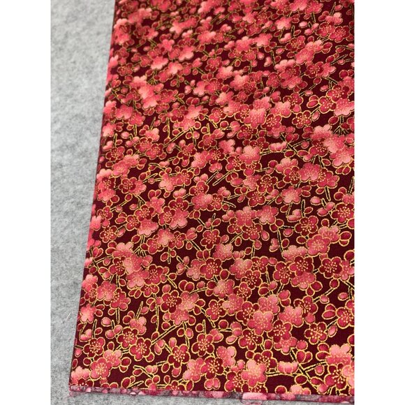 Kona Bay Fabrics Cherry Blossom Print Cotton Fabric 10"x42" Burgundy Pink Quilti - Picture 3 of 5